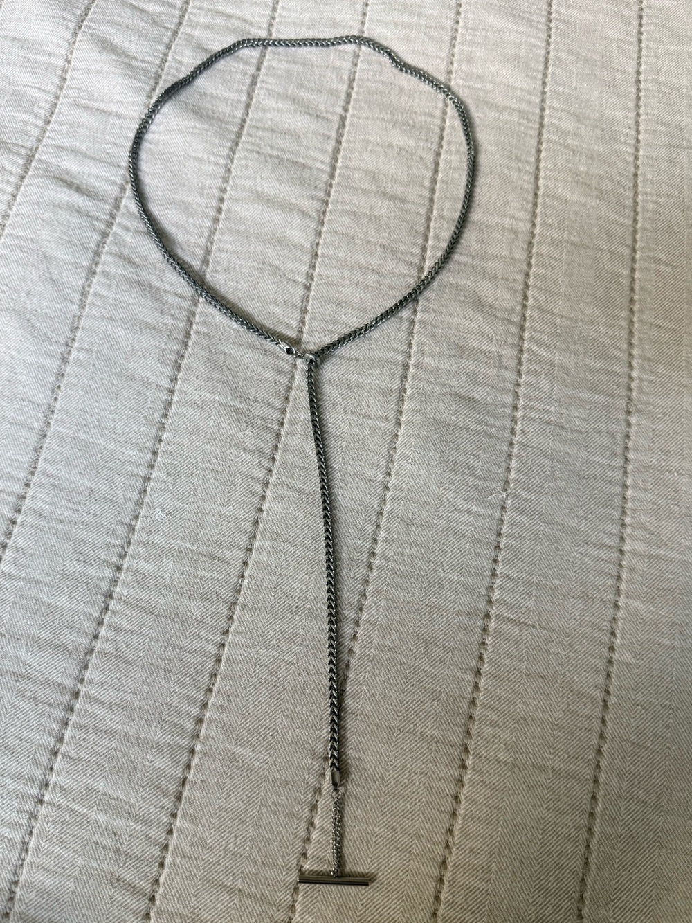 Silver Y-Shaped Lariat Necklace